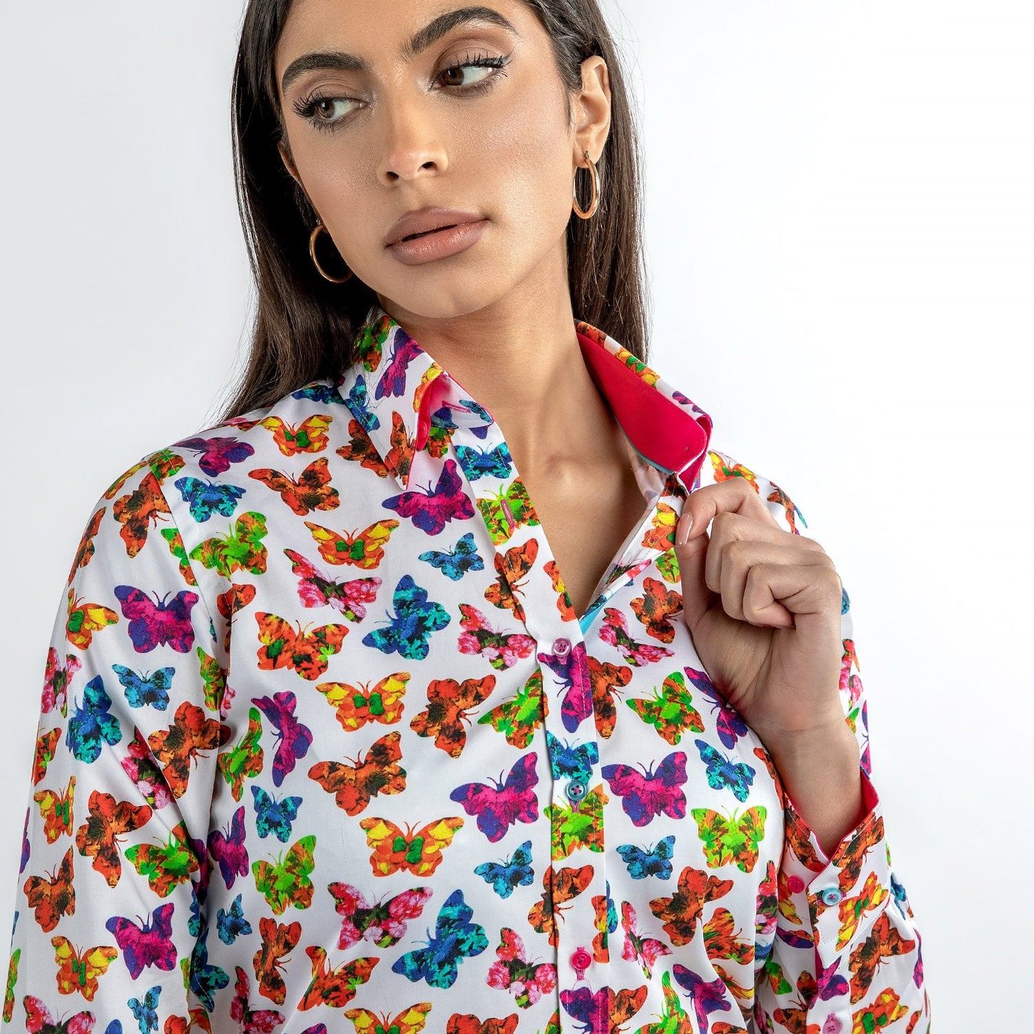 BUTTERFLY SILHOUETTES PRINT WOMENS SHIRT - Premium Men's Patterned Shirt by Claudio Lugli | Bold Design, Tailored Fit, Best Printed Shirts