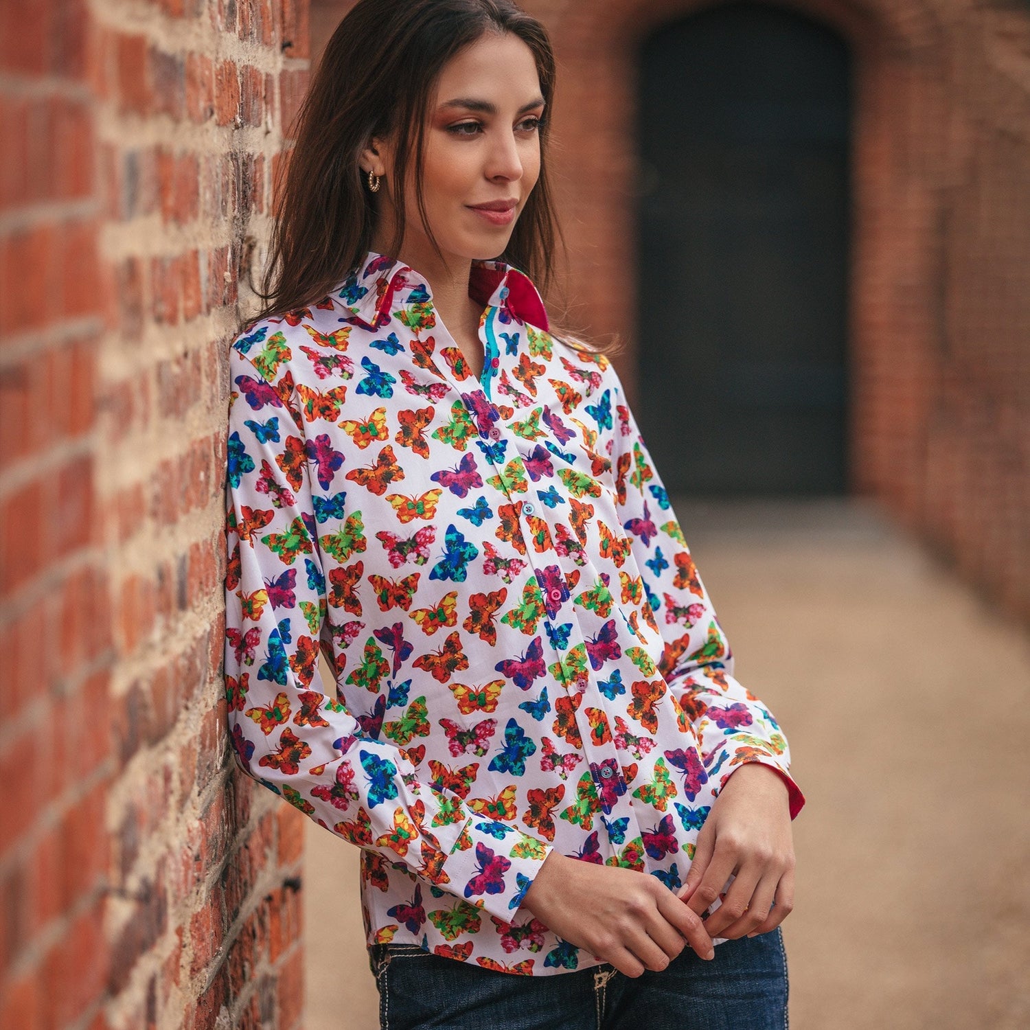 BUTTERFLY SILHOUETTES PRINT WOMENS SHIRT - Premium Men's Patterned Shirt by Claudio Lugli | Bold Design, Tailored Fit, Best Printed Shirts