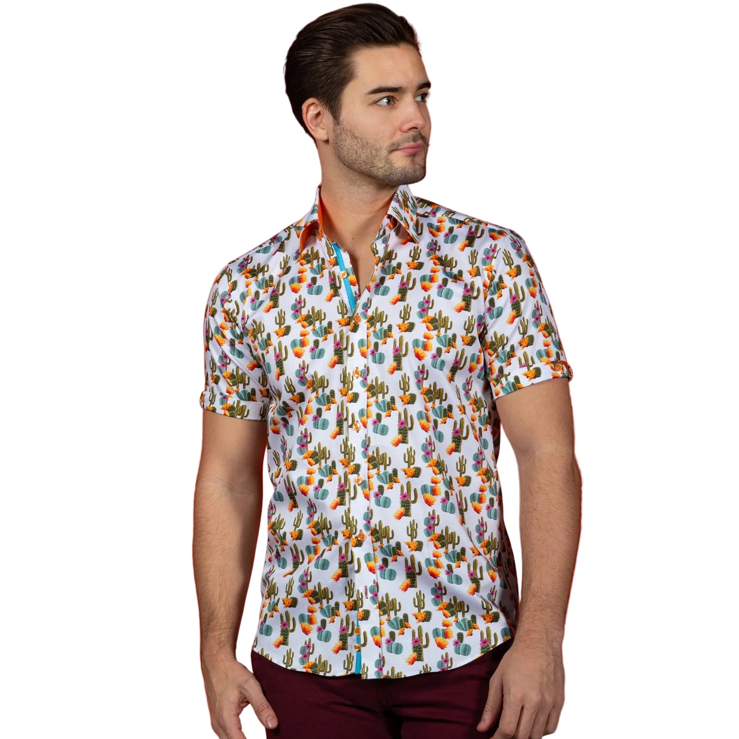 CACTUS PRINT SHORT SLEEVE SHIRT - Claudio Lugli Shirts