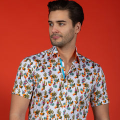 CACTUS PRINT SHORT SLEEVE SHIRT - Claudio Lugli Shirts