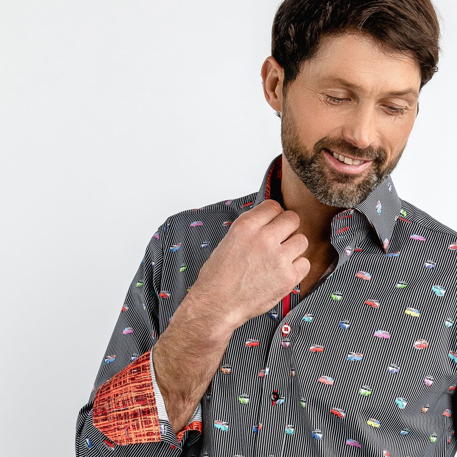 CAMPERVAN STRIPE PRINT SHIRT - Premium Men's Patterned Shirt by Claudio Lugli | Bold Design, Tailored Fit, Best Printed Shirts