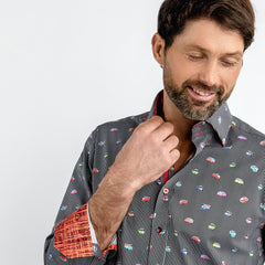 CAMPERVAN STRIPE PRINT SHIRT - Premium Men's Patterned Shirt by Claudio Lugli | Bold Design, Tailored Fit, Best Printed Shirts