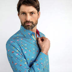 CAMPERVAN STRIPE PRINT SHIRT - Premium Men's Patterned Shirt by Claudio Lugli | Bold Design, Tailored Fit, Best Printed Shirts