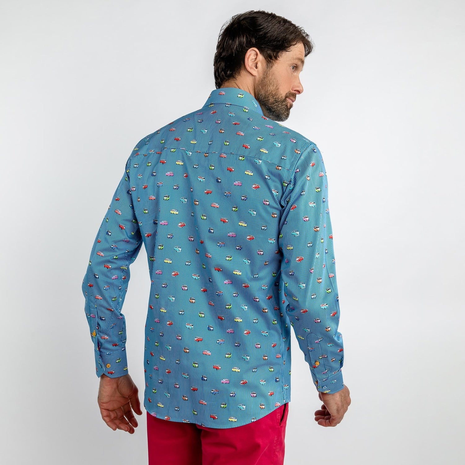 CAMPERVAN STRIPE PRINT SHIRT - Premium Men's Patterned Shirt by Claudio Lugli | Bold Design, Tailored Fit, Best Printed Shirts