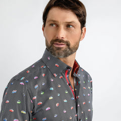 CAMPERVAN STRIPE PRINT SHIRT - Premium Men's Patterned Shirt by Claudio Lugli | Bold Design, Tailored Fit, Best Printed Shirts