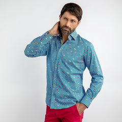 CAMPERVAN STRIPE PRINT SHIRT - Premium Men's Patterned Shirt by Claudio Lugli | Bold Design, Tailored Fit, Best Printed Shirts