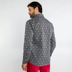 CAMPERVAN STRIPE PRINT SHIRT - Premium Men's Patterned Shirt by Claudio Lugli | Bold Design, Tailored Fit, Best Printed Shirts