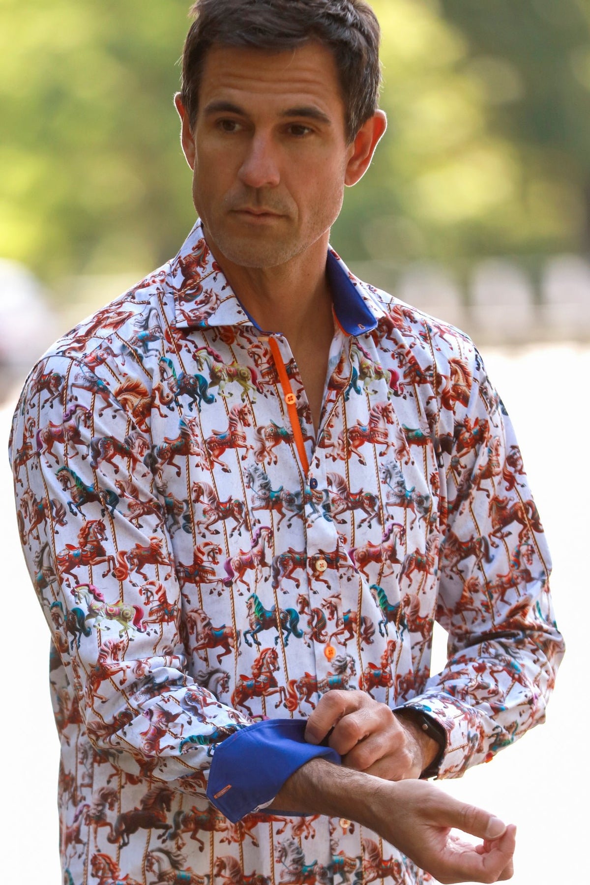 Carousel Horses Print Shirt