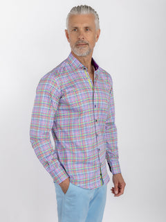 CHECK GINGHAM PURPLE INSERT - Claudio Lugli Shirts