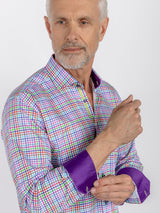 CHECK GINGHAM PURPLE INSERT - Claudio Lugli Shirts