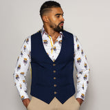 *CL1049 SKULL AND STRIPES WAISTCOAT - Claudio Lugli Shirts