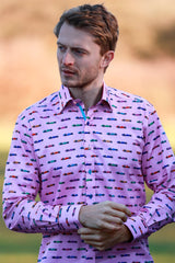 VINTAGE GRAND PRIX SHIRT - Premium Men's Patterned Shirt by Claudio Lugli | Bold Design, Tailored Fit, Best Printed Shirts