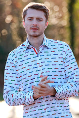 VINTAGE GRAND PRIX SHIRT - Premium Men's Patterned Shirt by Claudio Lugli | Bold Design, Tailored Fit, Best Printed Shirts