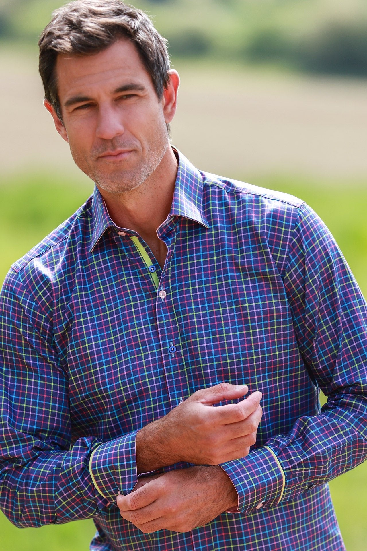 CL2539 NAVY CHECK - Claudio Lugli Shirts