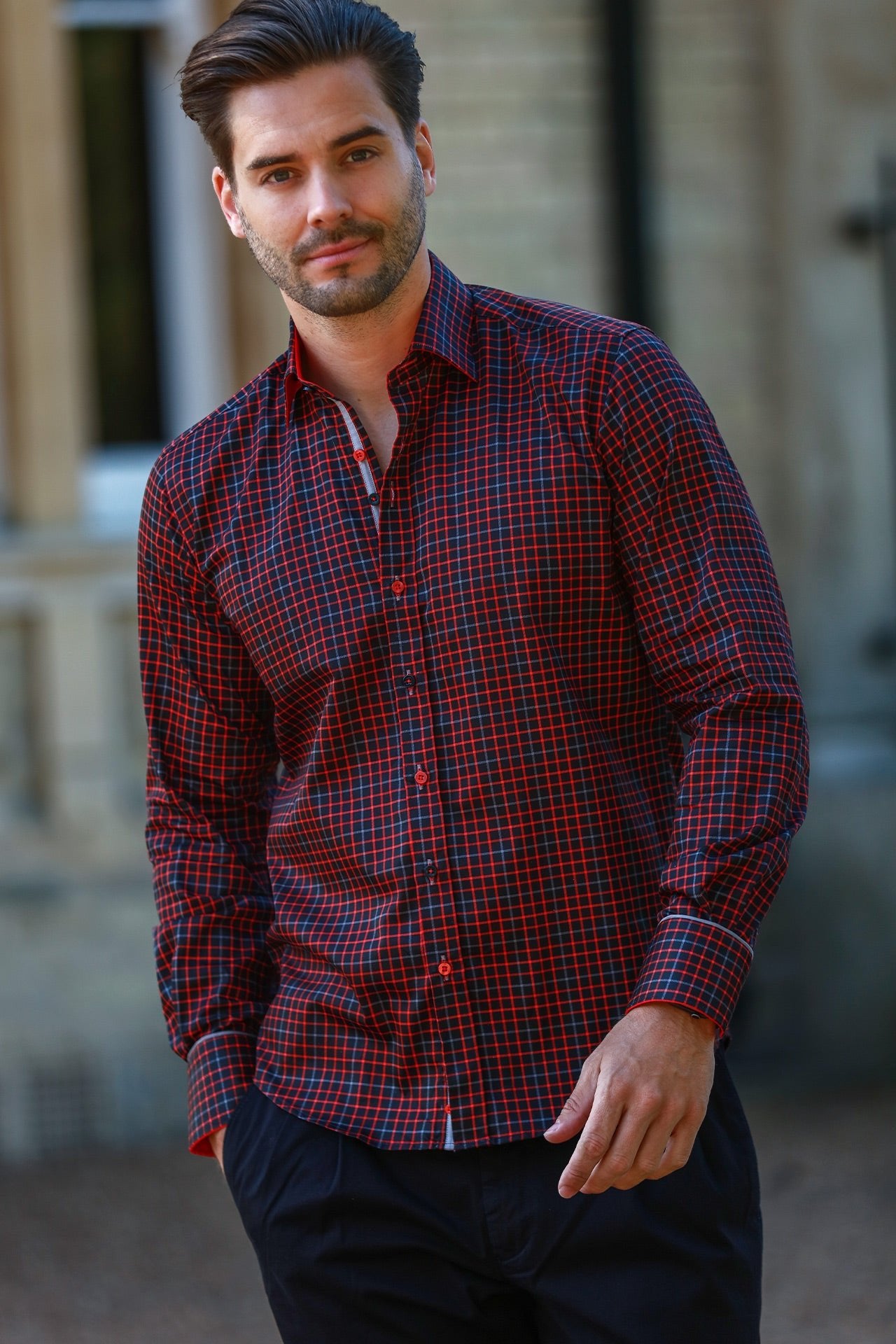 CL2542 BLACK CHECK - Claudio Lugli Shirts