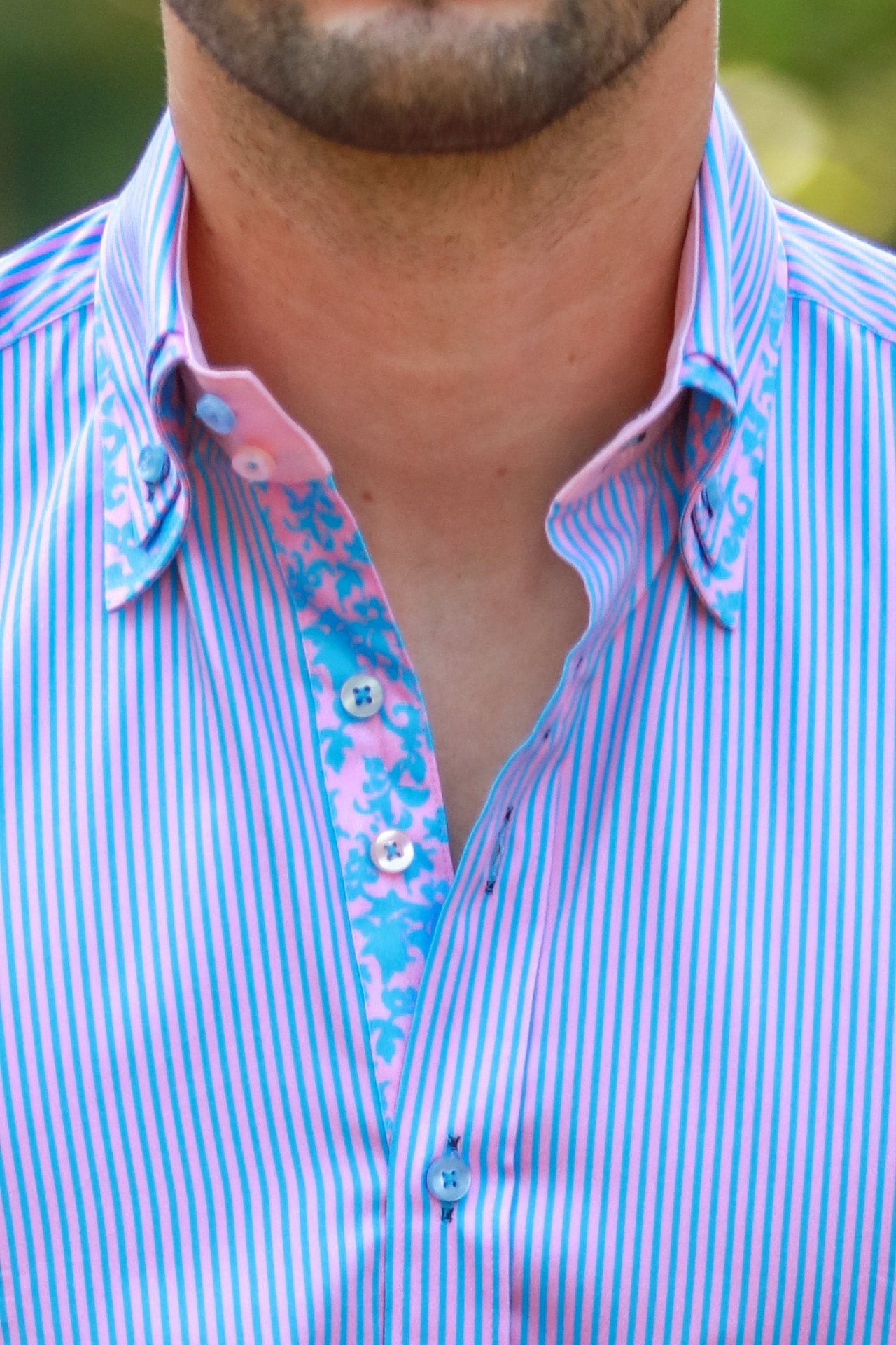 CL2550 STRIPE DOUBLE COLLAR - Claudio Lugli Shirts