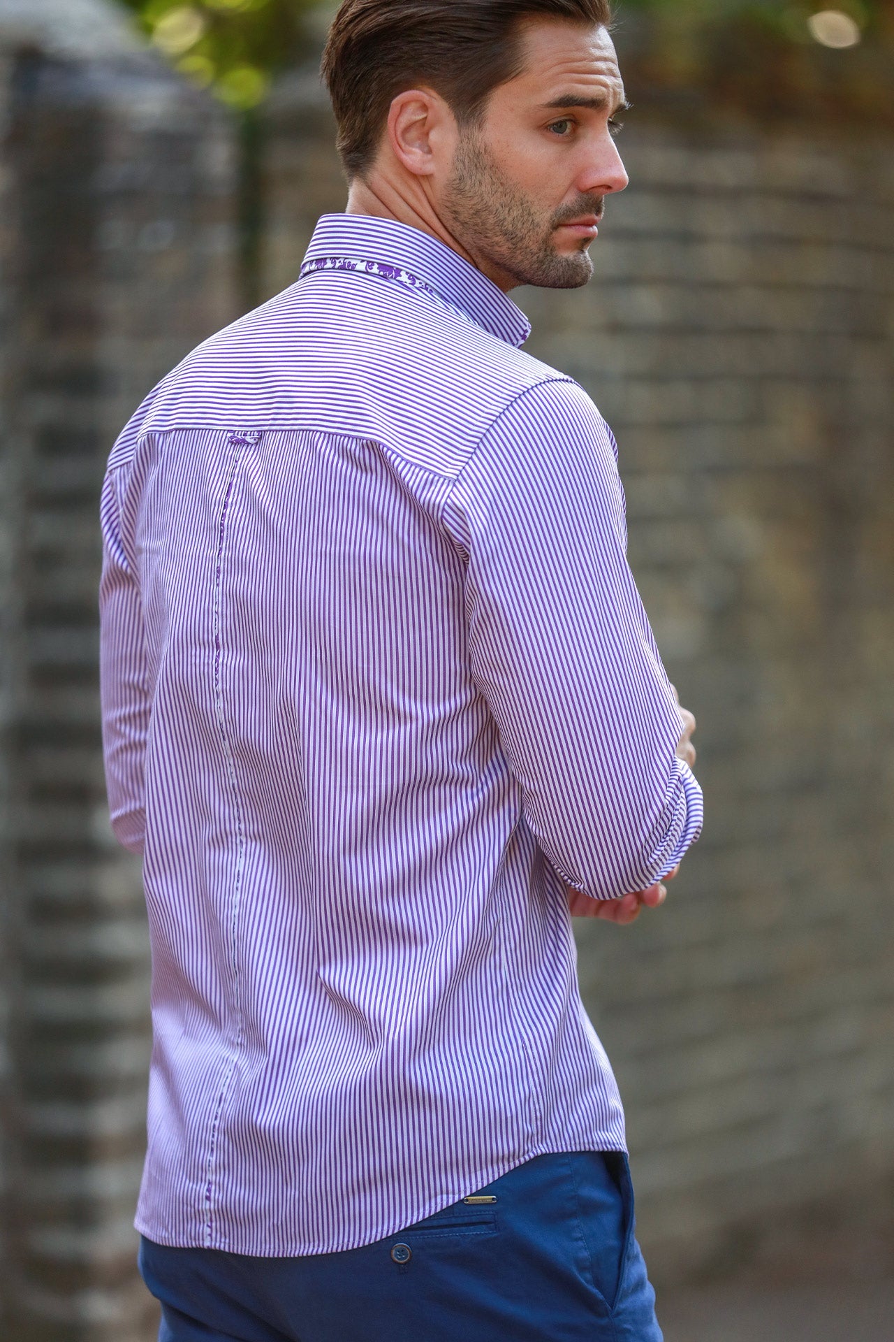 CL2550 STRIPE DOUBLE COLLAR - Claudio Lugli Shirts