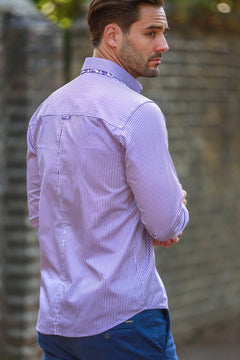 CL2550 STRIPE DOUBLE COLLAR - Claudio Lugli Shirts
