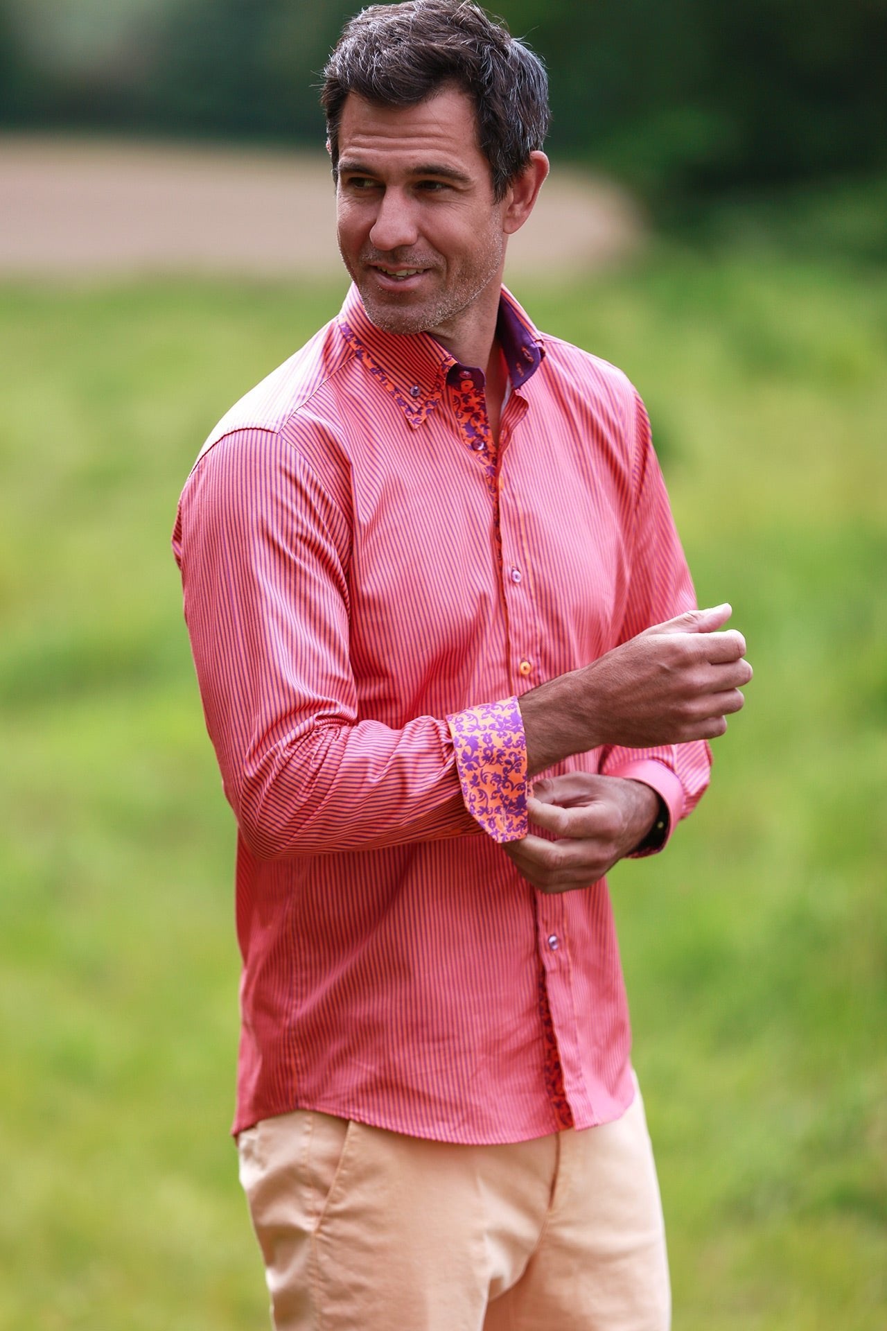 CL2550 STRIPE DOUBLE COLLAR - Claudio Lugli Shirts