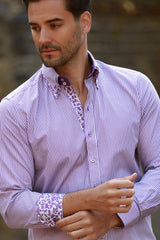 CL2550 STRIPE DOUBLE COLLAR - Claudio Lugli Shirts