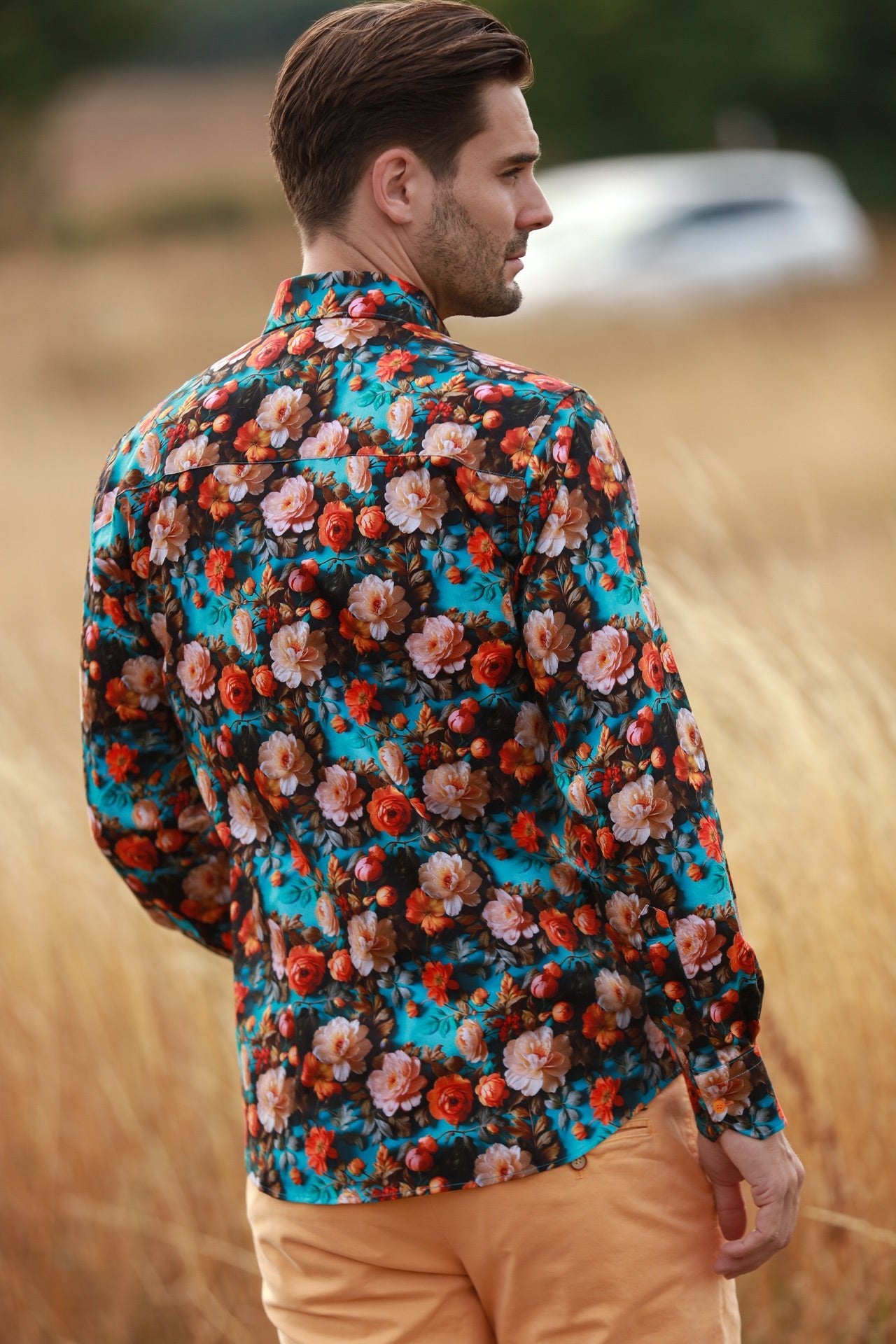 CL2566 AQUA 3D FLOWERS - Claudio Lugli Shirts