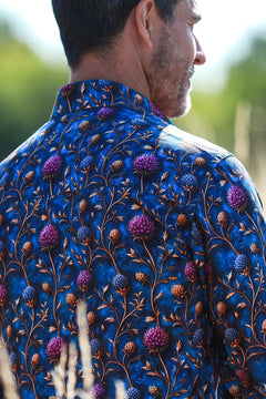 CL2568 BLUE FLOWERS - Claudio Lugli Shirts