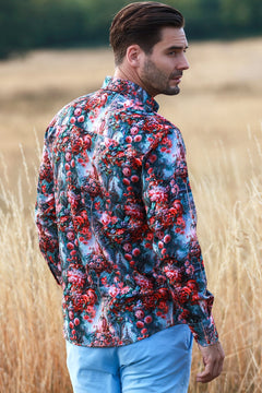 CL2571 GREEN VICTORIAN FLOWER - Claudio Lugli Shirts