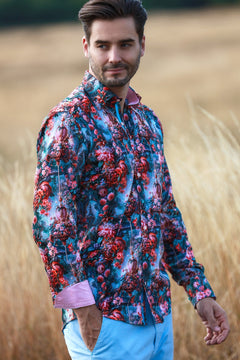 CL2571 GREEN VICTORIAN FLOWER - Claudio Lugli Shirts