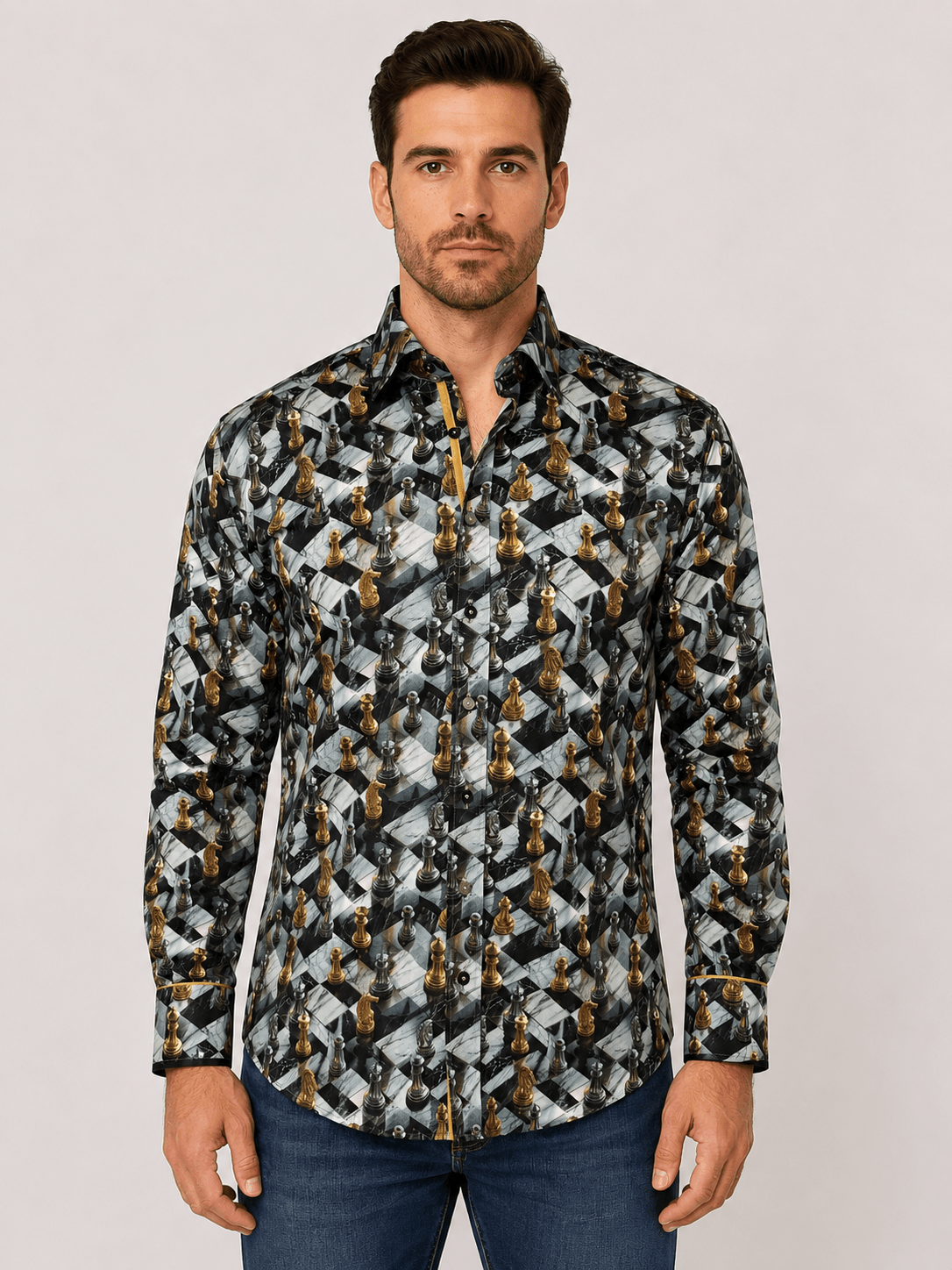 CL26115 Grey Chess - Claudio Lugli Shirts