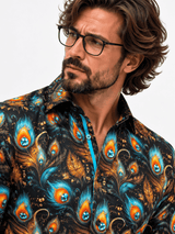 CL2694 Multi Peacocks Feathers - Claudio Lugli Shirts
