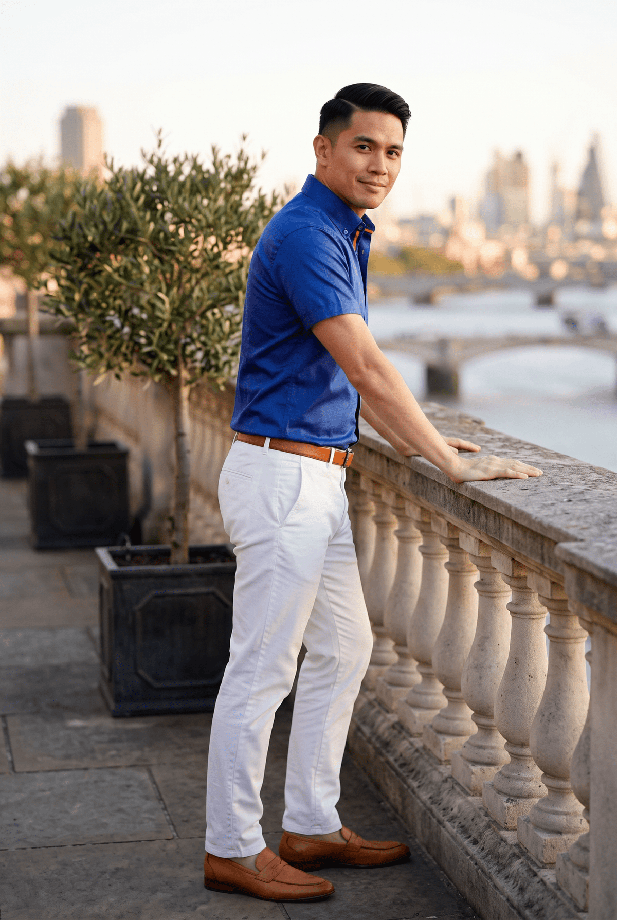 Classic satin cotton short sleeve shirt with an embroidered Pegasus emblem at the chest, £65, sizes S to 6XL.