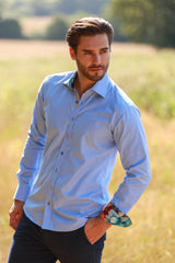 CLASSIC TEXTURED JACQUARD SHIRT WITH ABSTRACT FLORAL INSERT – Premium Men's Patterned Shirt by Claudio Lugli | Bold Design, Tailored Fit, Best Printed Shirts