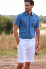 CLAUDIO LUGLI COTTON BLEND CHINO SHORTS 24 – Premium Men's Patterned Shirt by Claudio Lugli | Bold Design, Tailored Fit, Best Printed Shirts