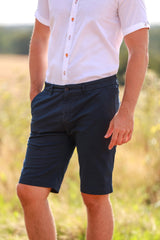 CLAUDIO LUGLI COTTON BLEND CHINO SHORTS 24 – Premium Men's Patterned Shirt by Claudio Lugli | Bold Design, Tailored Fit, Best Printed Shirts