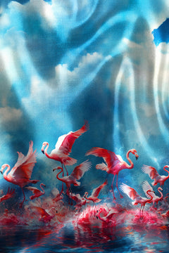 CLAUDIO LUGLI SKY FLAMINGO PLACEMENT PRINT SHIRT – Premium Men's Patterned Shirt by Claudio Lugli | Bold Design, Tailored Fit, Best Printed Shirts