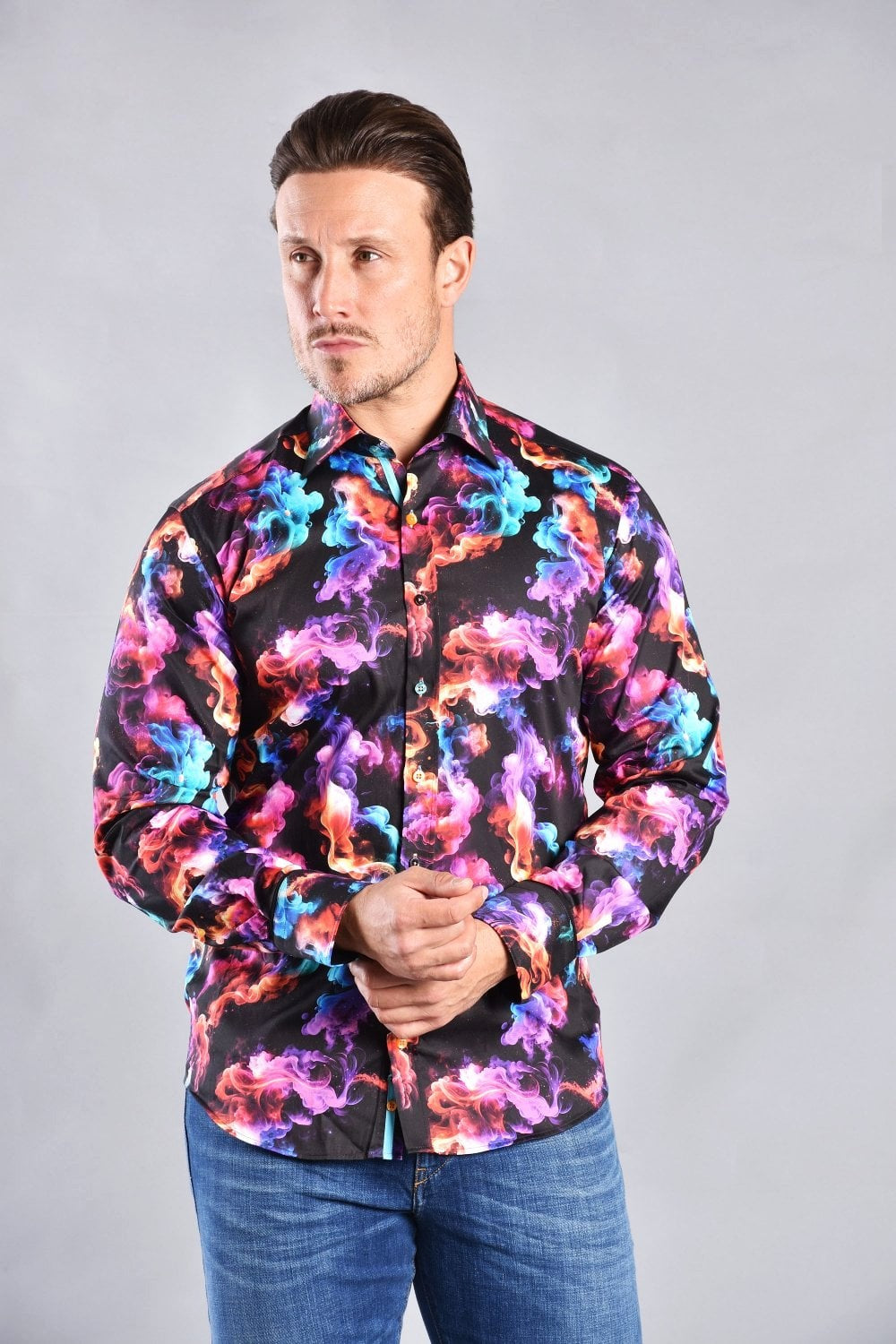 SMOKE MULTICOLOURED PRINT SHIRT