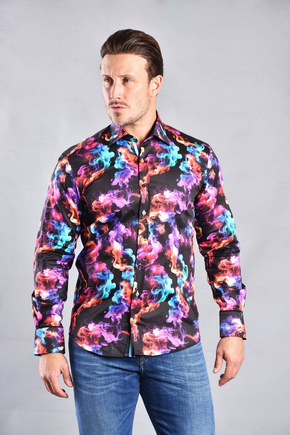 SMOKE MULTICOLOURED PRINT SHIRT