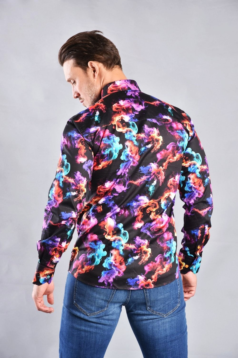 SMOKE MULTICOLOURED PRINT SHIRT