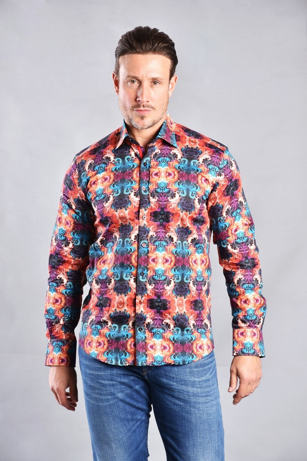 WAVY ORNAMENTS PRINT SHIRT