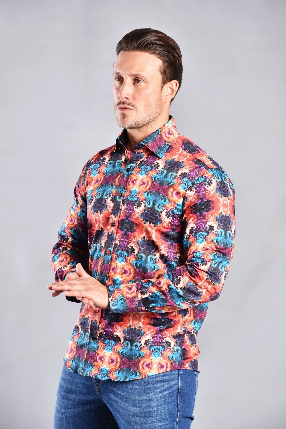 WAVY ORNAMENTS PRINT SHIRT