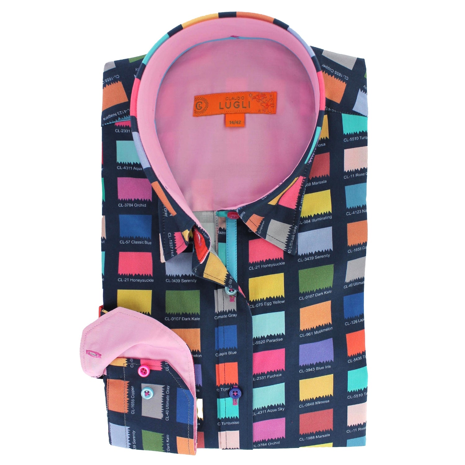 Claudio Lugli Womens Multicolour Swatch Print Satin Cotton Shirt Size 10 *RARE* - Claudio Lugli Shirts