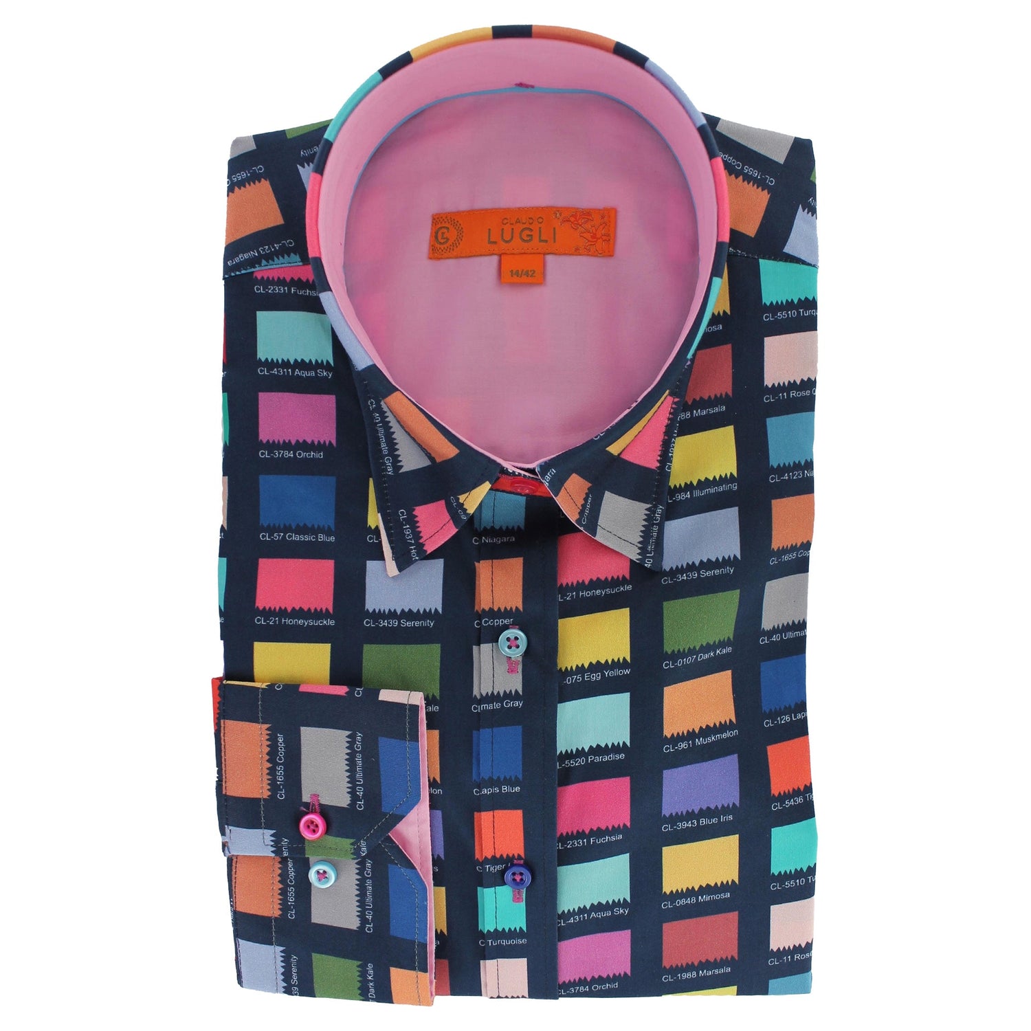 Claudio Lugli Womens Multicolour Swatch Print Satin Cotton Shirt Size 10 *RARE* - Claudio Lugli Shirts