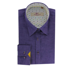 Claudio Lugli Womens Purple Polka Dot Contrast Satin Cotton Shirt Size 10 *RARE* - Claudio Lugli Shirts