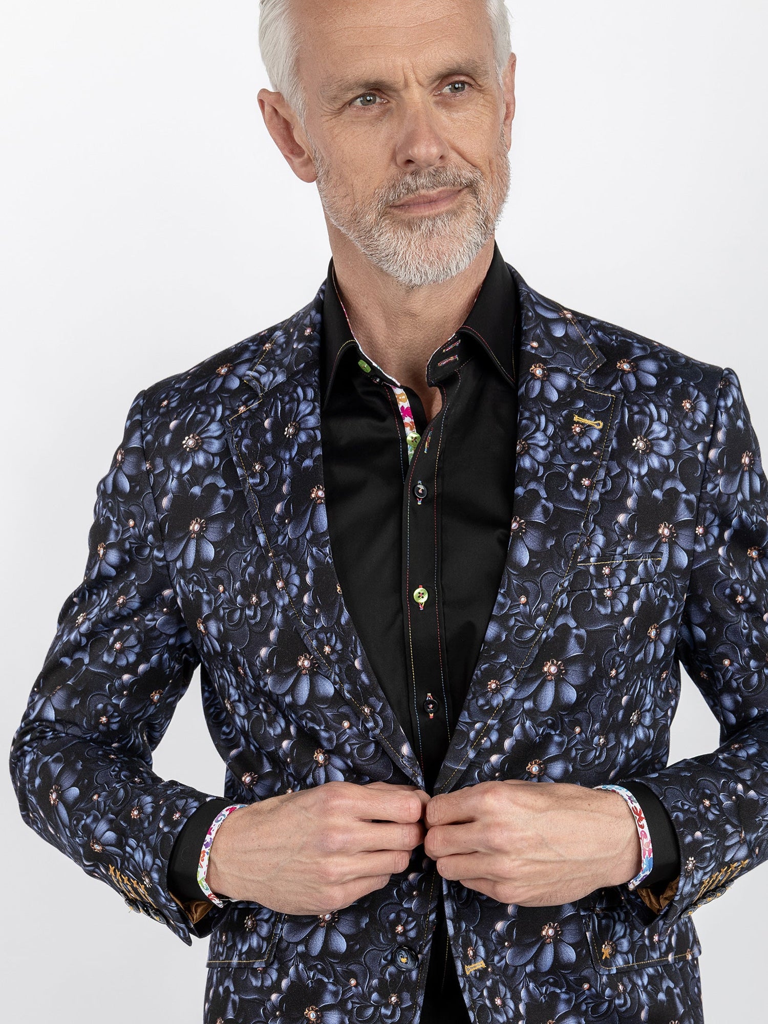 CLJ2547 DAISY PRINTED BLAZER - Claudio Lugli Shirts