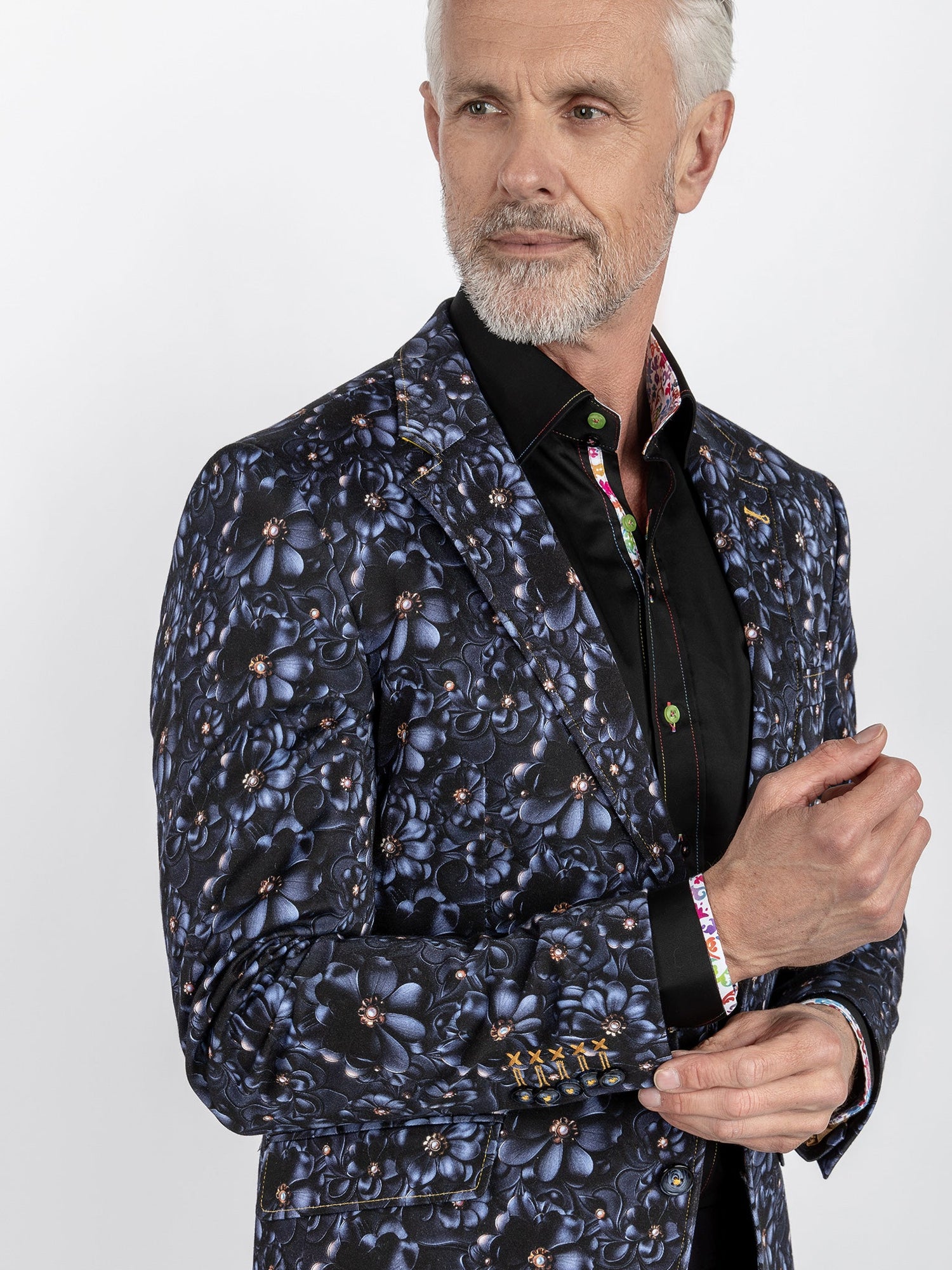 CLJ2547 DAISY PRINTED BLAZER - Claudio Lugli Shirts