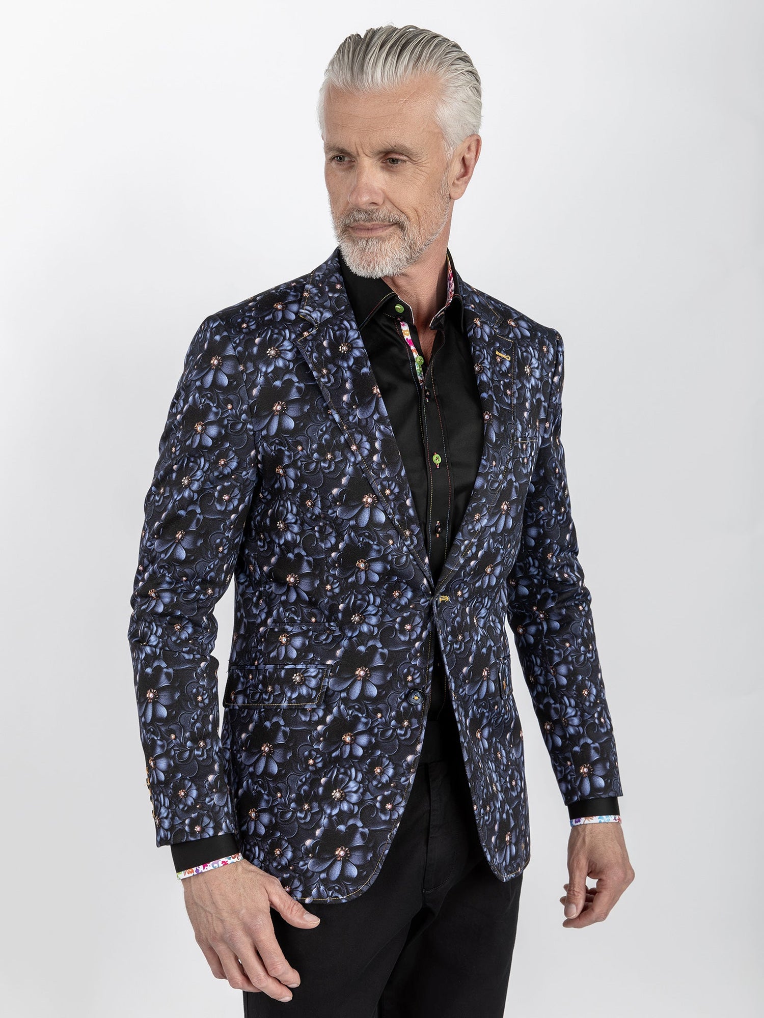 CLJ2547 DAISY PRINTED BLAZER - Claudio Lugli Shirts