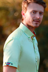 CLASSIC SATIN COTTON SHORT SLEEVE SHIRT PEGASUS EDITION – Premium Men's Patterned Shirt by Claudio Lugli | Bold Design, Tailored Fit, Best Printed Shirts