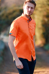 CLASSIC SATIN COTTON SHORT SLEEVE SHIRT PEGASUS EDITION – Premium Men's Patterned Shirt by Claudio Lugli | Bold Design, Tailored Fit, Best Printed Shirts