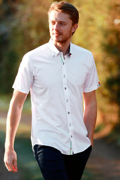 CLASSIC SATIN COTTON SHORT SLEEVE SHIRT PEGASUS EDITION – Premium Men's Patterned Shirt by Claudio Lugli | Bold Design, Tailored Fit, Best Printed Shirts