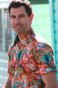 BAROQUE GARDEN SHORT SLEEVE PRINT SHIRT – Premium Men's Patterned Shirt by Claudio Lugli | Bold Design, Tailored Fit, Best Printed Shirts